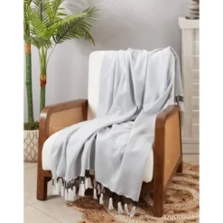 50"x60" Boho Chic Tassel Throw Blanket - Saro Lifestyle -Winter Glow Store GUEST 88ffac27 2f0d 4858 9aa6 89a566566f84
