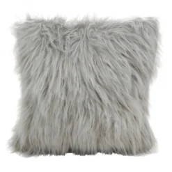 18"x18" Poly Filled Long Hair Faux Fur Square Throw Pillow - Saro Lifestyle -Winter Glow Store GUEST 89e99ba6 119b 4fd0 a977 ed8e9540997a