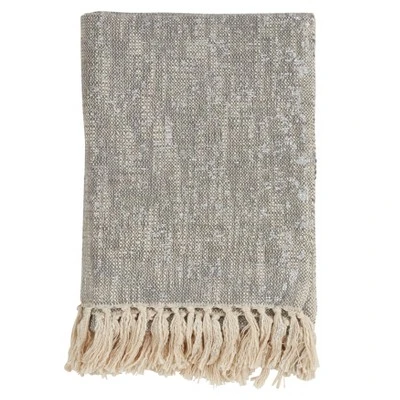 50"x60" Foil Print Throw Blanket With Tassels - Saro Lifestyle 3 50"x60" Foil Print Throw Blanket With Tassels - Saro Lifestyle - Image 3