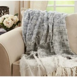 Saro Lifestyle Color Block Throw, 50x60 Inches, Blue 7 Saro Lifestyle Color Block Throw, 50x60 Inches, Blue -Winter Glow Store GUEST 8aabd442 78bf 48fe 8584 09cd2ddb961c