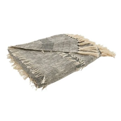 50"x60" Bohemian Bliss Textured Striped Fringe Throw Blanket Gray - Saro Lifestyle: Cotton, Machine Washable 1 50"x60" Bohemian Bliss Textured Striped Fringe Throw Blanket Gray - Saro Lifestyle: Cotton, Machine Washable