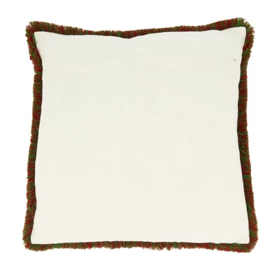 Saro Lifestyle Joyful Jingle Christmas Tree Throw Pillow Cover, 18", Red 1 Saro Lifestyle Joyful Jingle Christmas Tree Throw Pillow Cover, 18", Red