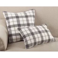 Plaid Down Filled Throw Pillow Gray - Saro Lifestyle 5 Plaid Down Filled Throw Pillow Gray - Saro Lifestyle -Winter Glow Store GUEST 8d9d498e 263a 4f60 bda5 cd844ffe8a03