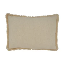 Saro Lifestyle Embroidered Ho Ho Ho Snowflake Decorative Pillow Cover, Ivory, 14"x20"