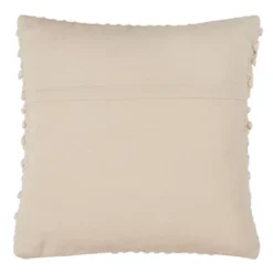 18"x18" Smocked Down Filled Square Throw Pillow Ivory - Saro Lifestyle