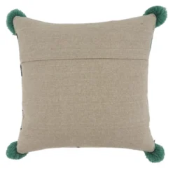 Saro Lifestyle Geometric Embroidered Decorative Pillow Cover, Multi, 16"