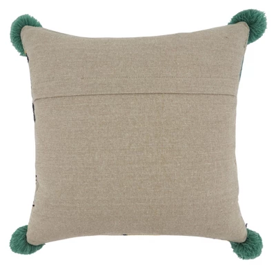 Saro Lifestyle Geometric Embroidered Decorative Pillow Cover, Multi, 16" 1 Saro Lifestyle Geometric Embroidered Decorative Pillow Cover, Multi, 16"