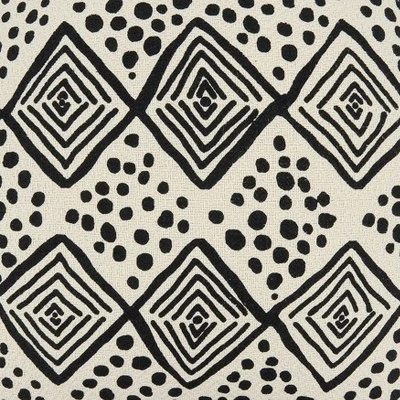 Saro Lifestyle Mudcloth Decorative Pillow Cover, Black/White, 22" 2 Saro Lifestyle Mudcloth Decorative Pillow Cover, Black/White, 22" - Image 2