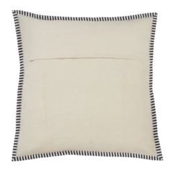20"x20" Oversize Down Filled Striped Flange Square Throw Pillow Ivory - Saro Lifestyle