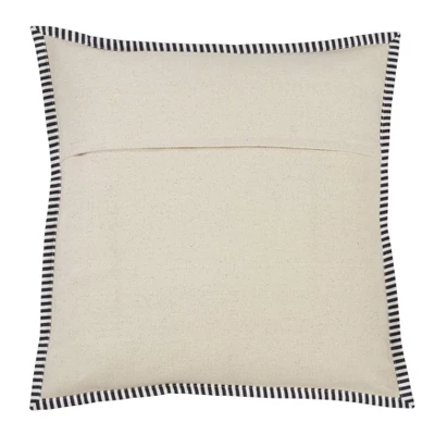 20"x20" Oversize Down Filled Striped Flange Square Throw Pillow Ivory - Saro Lifestyle 1 20"x20" Oversize Down Filled Striped Flange Square Throw Pillow Ivory - Saro Lifestyle