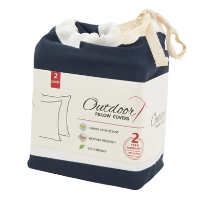 Saro Lifestyle Indoor/Outdoor Striped Pillow Cover Only - 2pc Set 1 Saro Lifestyle Indoor/Outdoor Striped Pillow Cover Only - 2pc Set