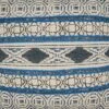 20"x20" Oversize Boho Rug Design Cotton Throw Pillow Cover Blue - Saro Lifestyle