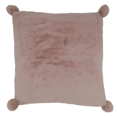 18"x18" Poly-Filled Faux Rabbit Fur Square Throw Pillow - Saro Lifestyle 6 18"x18" Poly-Filled Faux Rabbit Fur Square Throw Pillow - Saro Lifestyle - Image 6