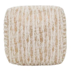 Saro Lifestyle Floor Pouf With Foil Print Faux Fur Design -Winter Glow Store GUEST 94dac5ac a026 4b54 bb8d 52189c0a68cf