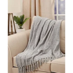 50"x60" Chenille Throw Blanket With Fringed Edges Gray - Saro Lifestyle 5 50"x60" Chenille Throw Blanket With Fringed Edges Gray - Saro Lifestyle -Winter Glow Store GUEST 95a8f43d 5b47 41db a919 66f56d659e46
