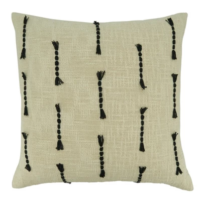 Saro Lifestyle Poly Filled Throw Pillow With Frayed Stitch Line Design 3 Saro Lifestyle Poly Filled Throw Pillow With Frayed Stitch Line Design - Image 3