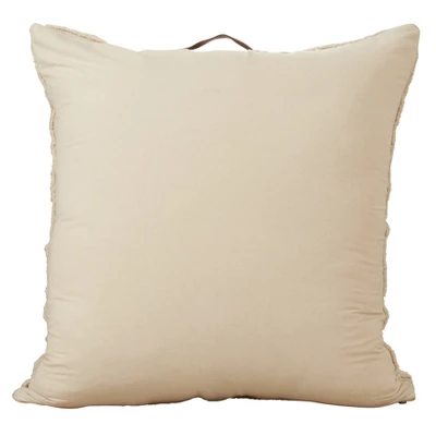 Saro Lifestyle Printed + Tufted Floor Pillow - Down Filled, 30" Square, Natural 3 Saro Lifestyle Printed + Tufted Floor Pillow - Down Filled, 30" Square, Natural - Image 3