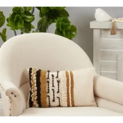 Saro Lifestyle Embroidered Stripe Decorative Pillow Cover, Gold, 12"x20" 3 Saro Lifestyle Embroidered Stripe Decorative Pillow Cover, Gold, 12"x20" -Winter Glow Store GUEST 97453401 276b 4caf 833e 0db9143670eb