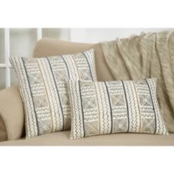 Oversize Poly Filled Light Mud Cloth Throw Pillow White - Saro Lifestyle -Winter Glow Store GUEST 98203aa2 ff29 4781 926f b051921fce90