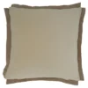 Saro Lifestyle Velvet Flange Throw Pillow With Down Filling, Ivory, 20" X 20"
