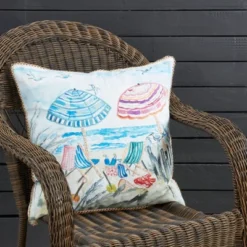 Saro Lifestyle Colorful Outdoor Beach Umbrellas Poly Filled Pillow, 20"x20", Multicolored 6 Saro Lifestyle Colorful Outdoor Beach Umbrellas Poly Filled Pillow, 20"x20", Multicolored -Winter Glow Store GUEST 9aae6efe dc1d 4877 a109 e16cd6096844