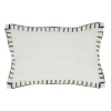 12"x20" Oversize Minimalist Chic Chunky Whip Stitch Down Filled Lumbar Throw Pillow White - Saro Lifestyle