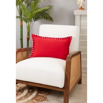 12"x20" Oversize Minimalist Chic Chunky Whip Stitch Lumbar Throw Pillow Cover - Saro Lifestyle 2 12"x20" Oversize Minimalist Chic Chunky Whip Stitch Lumbar Throw Pillow Cover - Saro Lifestyle - Image 2