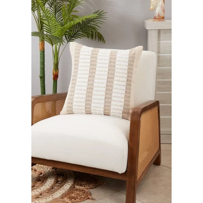 Oversize Refined Simplicity Striped Throw Pillow Natural - Saro Lifestyle 2 Oversize Refined Simplicity Striped Throw Pillow Natural - Saro Lifestyle - Image 2