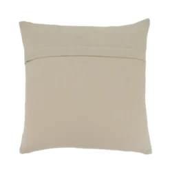 16"x16" Contemporary Hair On Leather Poly Filled Square Throw Pillow Ivory - Saro Lifestyle