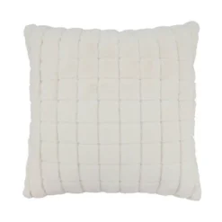 18"x18" Structured Snuggles Grid Faux Rabbit Fur Square Throw Pillow Ivory - Saro Lifestyle 5 18"x18" Structured Snuggles Grid Faux Rabbit Fur Square Throw Pillow Ivory - Saro Lifestyle -Winter Glow Store GUEST a0707ad7 1065 43fb a86c 3f9277121c7b