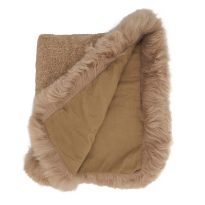 Saro Lifestyle Wildly Cozy Llama Fur Throw Blanket With Lamb Fur Border 1 Saro Lifestyle Wildly Cozy Llama Fur Throw Blanket With Lamb Fur Border