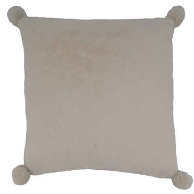 18"x18" Poly-Filled Faux Rabbit Fur Square Throw Pillow - Saro Lifestyle 5 18"x18" Poly-Filled Faux Rabbit Fur Square Throw Pillow - Saro Lifestyle - Image 5