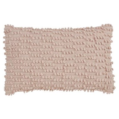 12"x20" Oversize Down Filled Nubby Lumbar Throw Pillow - Saro Lifestyle 3 12"x20" Oversize Down Filled Nubby Lumbar Throw Pillow - Saro Lifestyle - Image 3