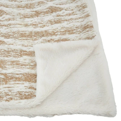 50"x60" Foil Print Faux Fur Throw Blanket Gold - Saro Lifestyle 1 50"x60" Foil Print Faux Fur Throw Blanket Gold - Saro Lifestyle