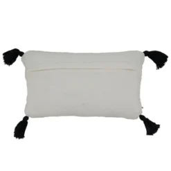 Saro Lifestyle Saro Lifestyle Striped Tassel Decorative Pillow Cover