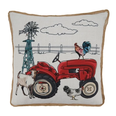 Saro Lifestyle Farm Tractor Decorative Pillow Cover 4 Saro Lifestyle Farm Tractor Decorative Pillow Cover - Image 4