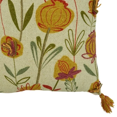 Saro Lifestyle Saro Lifestyle Embroidered Flowers Throw Pillow Cover 2 Saro Lifestyle Saro Lifestyle Embroidered Flowers Throw Pillow Cover - Image 2