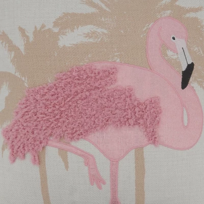 Saro Lifestyle Flamingo Design Throw Pillow With Down Filling 2 Saro Lifestyle Flamingo Design Throw Pillow With Down Filling - Image 2