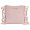 Saro Lifestyle Down Filled Cotton Decorative Pillow With Macramé Design, 18", Pink