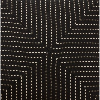 18"x18" Stitched Patchwork Design Square Pillow Cover Black - Saro Lifestyle 2 18"x18" Stitched Patchwork Design Square Pillow Cover Black - Saro Lifestyle - Image 2
