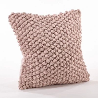 20"x20" Oversize Down Filled Crochet Pom-Pom Square Throw Pillow - Saro Lifestyle 8 20"x20" Oversize Down Filled Crochet Pom-Pom Square Throw Pillow - Saro Lifestyle - Image 8