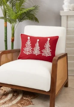 Saro Lifestyle Charming Christmas Trees Throw Pillow Cover, 14"x20", Red -Winter Glow Store GUEST a9623102 2e61 4076 a0fd a3efebeb26f1