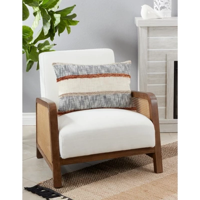 Saro Lifestyle Striped Decorative Pillow Cover, Multicolored, 16"x24" 2 Saro Lifestyle Striped Decorative Pillow Cover, Multicolored, 16"x24" - Image 2