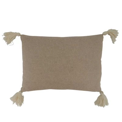 Saro Lifestyle Embroidered Trees Decorative Pillow Cover, Natural, 14"x20" 1 Saro Lifestyle Embroidered Trees Decorative Pillow Cover, Natural, 14"x20"