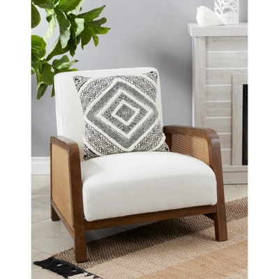 Saro Lifestyle Embellished Diamond Decorative Pillow Cover, Black, 18" 2 Saro Lifestyle Embellished Diamond Decorative Pillow Cover, Black, 18" - Image 2