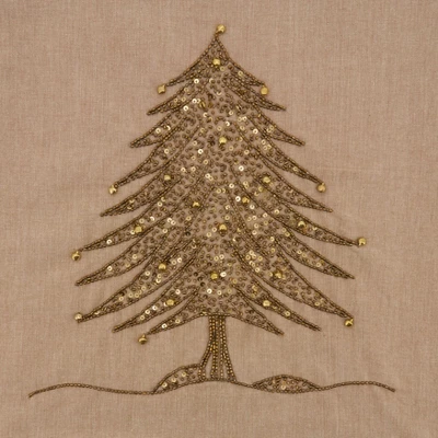 Saro Lifestyle Beaded Table Runner With Christmas Tree Design 2 Saro Lifestyle Beaded Table Runner With Christmas Tree Design - Image 2