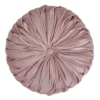 14" Velvet Pintucked Poly Filled Round Throw Pillow Blush - Saro Lifestyle