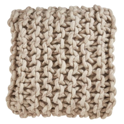 18"x18" Chunky Knit Square Throw Pillow Cover - Saro Lifestyle 5 18"x18" Chunky Knit Square Throw Pillow Cover - Saro Lifestyle - Image 5