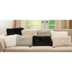Classic Down-Filled With Faux Fur Design Throw Pillow - Saro Lifestyle -Winter Glow Store GUEST acf54153 1ecf 46f1 9624 91389ffd729e