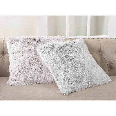 White Juneau Two-Tone Faux Fur Throw Pillow (18") - Saro Lifestyle 1 White Juneau Two-Tone Faux Fur Throw Pillow (18") - Saro Lifestyle